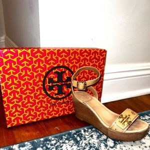 Tory Burch Platform Wedge Sandals Authentic
